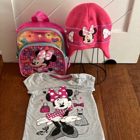 Disney Minnie Mouse Bundle Hat, Shirt and Backpack - Picture 2 of 10